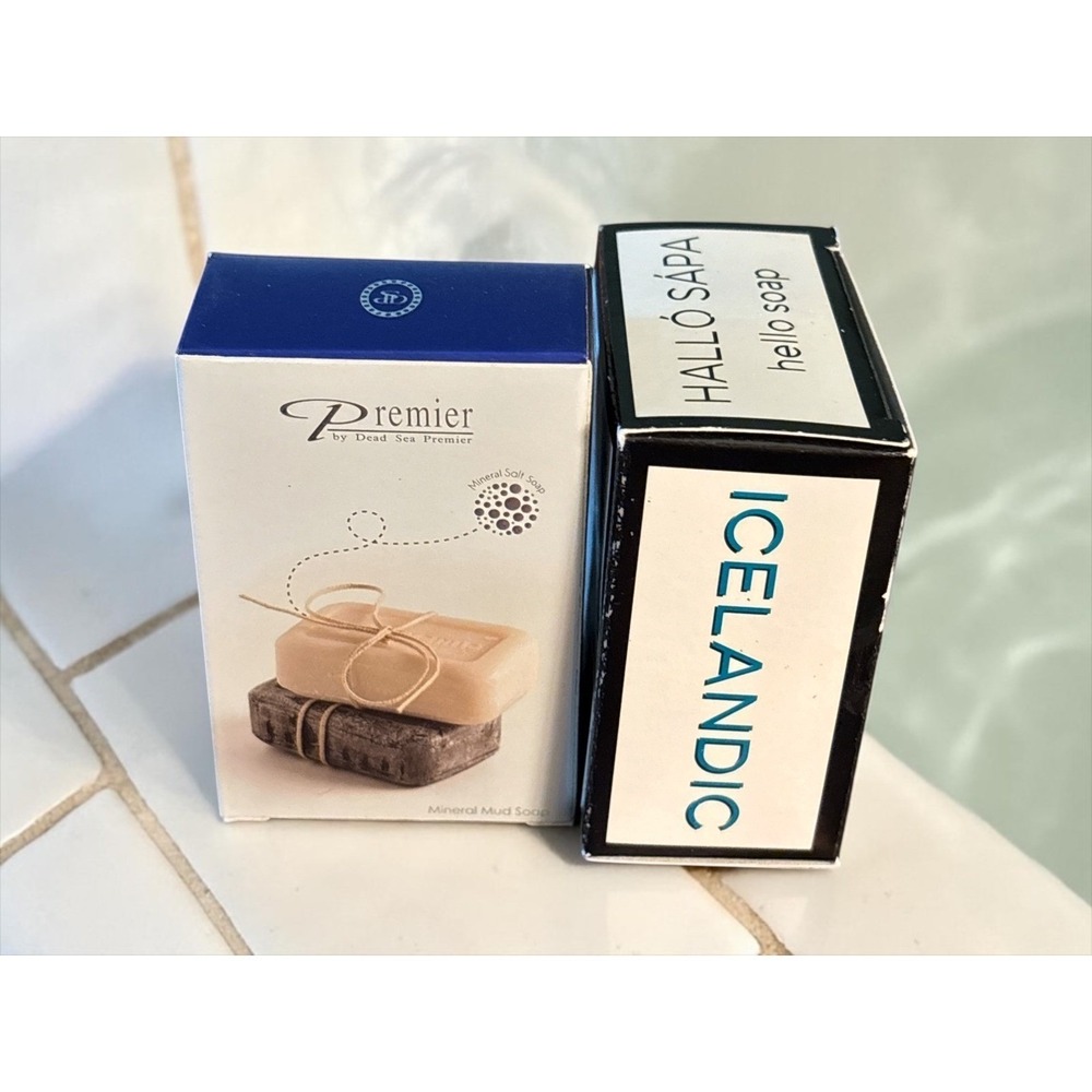 Luxury Spa Soap Set Dead Sea Mud + Icelandic Angelica Herb Natural Skincare NIB - Picture 1 of 5